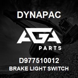 D977510012 Dynapac BRAKE LIGHT SWITCH | AGA Parts