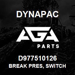 D977510126 Dynapac BREAK PRES, SWITCH | AGA Parts