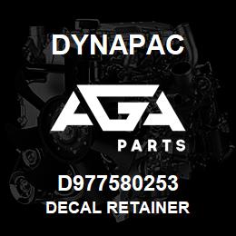 D977580253 Dynapac DECAL RETAINER | AGA Parts