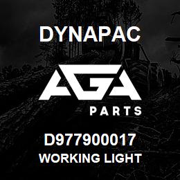 D977900017 Dynapac WORKING LIGHT | AGA Parts