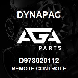 D978020112 Dynapac REMOTE CONTROLE | AGA Parts