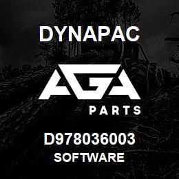D978036003 Dynapac SOFTWARE | AGA Parts