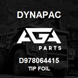 D978064415 Dynapac TIP FOIL | AGA Parts