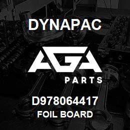 D978064417 Dynapac FOIL BOARD | AGA Parts