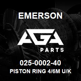 025-0002-40 Emerson Piston Ring 4/6M U/K | AGA Parts