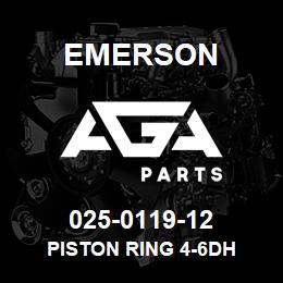 025-0119-12 Emerson Piston Ring 4-6DH | AGA Parts