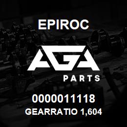 0000011118 Epiroc GEARRATIO 1,604 | AGA Parts