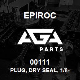 00111 Epiroc PLUG, DRY SEAL, 1/8-27 NPT | AGA Parts