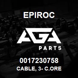 0017230758 Epiroc CABLE, 3- C.ORE | AGA Parts