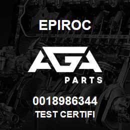 0018986344 Epiroc TEST CERTIFI | AGA Parts