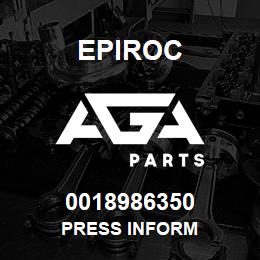 0018986350 Epiroc PRESS INFORM | AGA Parts