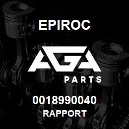 0018990040 Epiroc RAPPORT | AGA Parts