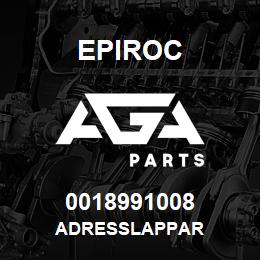 0018991008 Epiroc ADRESSLAPPAR | AGA Parts