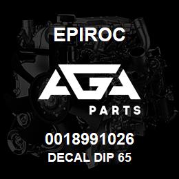 0018991026 Epiroc DECAL DIP 65 | AGA Parts