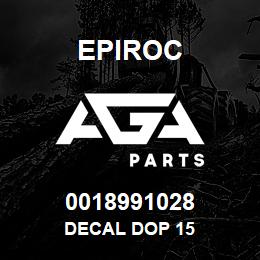 0018991028 Epiroc DECAL DOP 15 | AGA Parts