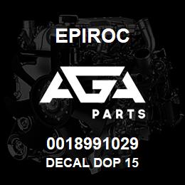 0018991029 Epiroc DECAL DOP 15 | AGA Parts