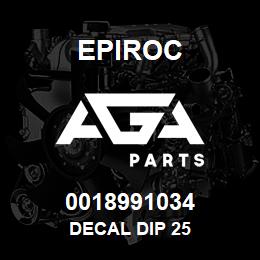 0018991034 Epiroc DECAL DIP 25 | AGA Parts