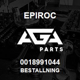 0018991044 Epiroc BESTALLNING | AGA Parts