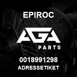 0018991298 Epiroc ADRESSETIKET | AGA Parts