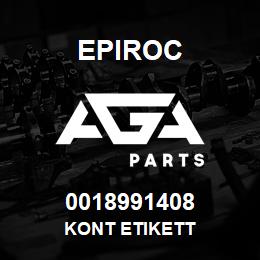 0018991408 Epiroc KONT ETIKETT | AGA Parts