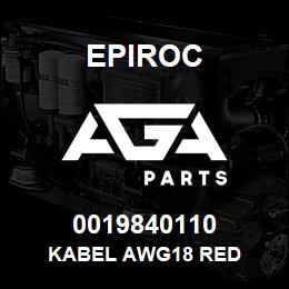 0019840110 Epiroc KABEL AWG18 RED | AGA Parts