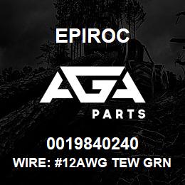 0019840240 Epiroc WIRE: #12AWG TEW GRN, 600 V. 90 C. | AGA Parts