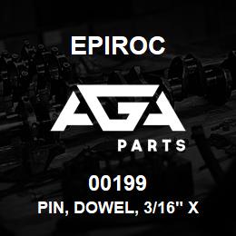 00199 Epiroc PIN, DOWEL, 3/16" X 3/4' LG. | AGA Parts