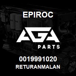 0019991020 Epiroc RETURANMALAN | AGA Parts