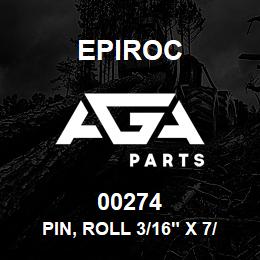 00274 Epiroc PIN, ROLL 3/16" X 7/8" LG | AGA Parts