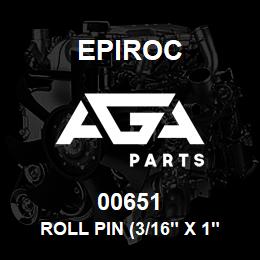 00651 Epiroc ROLL PIN (3/16" X 1") | AGA Parts