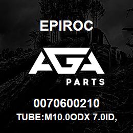 0070600210 Epiroc TUBE:M10.0ODX 7.0ID, BLACK | AGA Parts