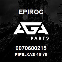 0070600215 Epiroc PIPE:XAS 46-76 | AGA Parts