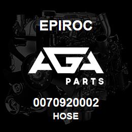 0070920002 Epiroc HOSE | AGA Parts