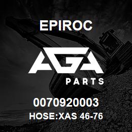 0070920003 Epiroc HOSE:XAS 46-76 | AGA Parts