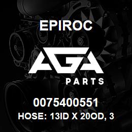 0075400551 Epiroc HOSE: 13ID X 20OD, 3.5T TYPE X | AGA Parts