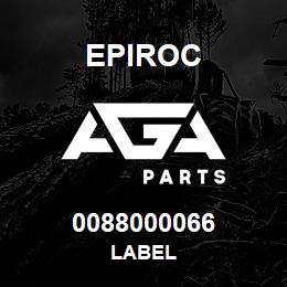 0088000066 Epiroc LABEL | AGA Parts