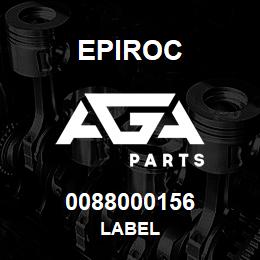 0088000156 Epiroc LABEL | AGA Parts