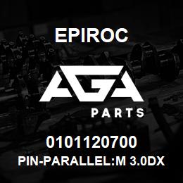 0101120700 Epiroc PIN-PARALLEL:M 3.0DX 12L, H6 TO | AGA Parts