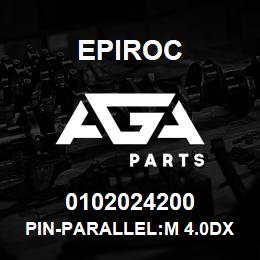 0102024200 Epiroc PIN-PARALLEL:M 4.0DX 16L, M6 TO | AGA Parts