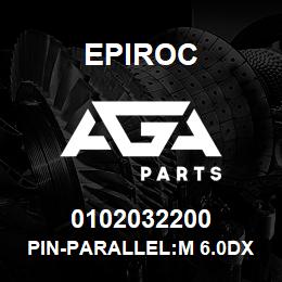 0102032200 Epiroc PIN-PARALLEL:M 6.0DX 30L, M6 TO | AGA Parts