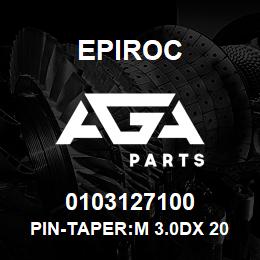 0103127100 Epiroc PIN-TAPER:M 3.0DX 20L | AGA Parts