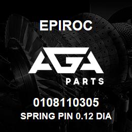 0108110305 Epiroc SPRING PIN 0.12 DIA 1.75LG | AGA Parts