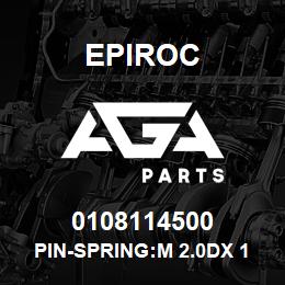 0108114500 Epiroc PIN-SPRING:M 2.0DX 12L SLOTTED | AGA Parts