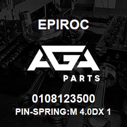 0108123500 Epiroc PIN-SPRING:M 4.0DX 10L, SLOTTED | AGA Parts