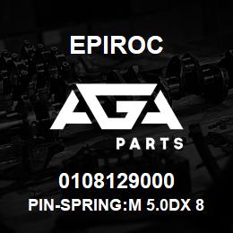 0108129000 Epiroc PIN-SPRING:M 5.0DX 8L, SLOTTED | AGA Parts