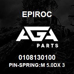 0108130100 Epiroc PIN-SPRING:M 5.0DX 30L, SLOTTED | AGA Parts