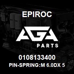 0108133400 Epiroc PIN-SPRING:M 6.0DX 50L, SLOTTED | AGA Parts