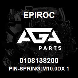 0108138200 Epiroc PIN-SPRING:M10.0DX 16L, SLOTTED | AGA Parts