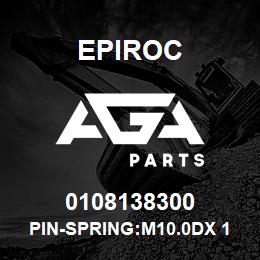 0108138300 Epiroc PIN-SPRING:M10.0DX 18L, SLOTTED | AGA Parts