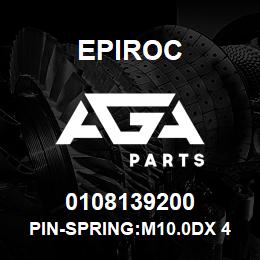 0108139200 Epiroc PIN-SPRING:M10.0DX 40L, SLOTTED | AGA Parts